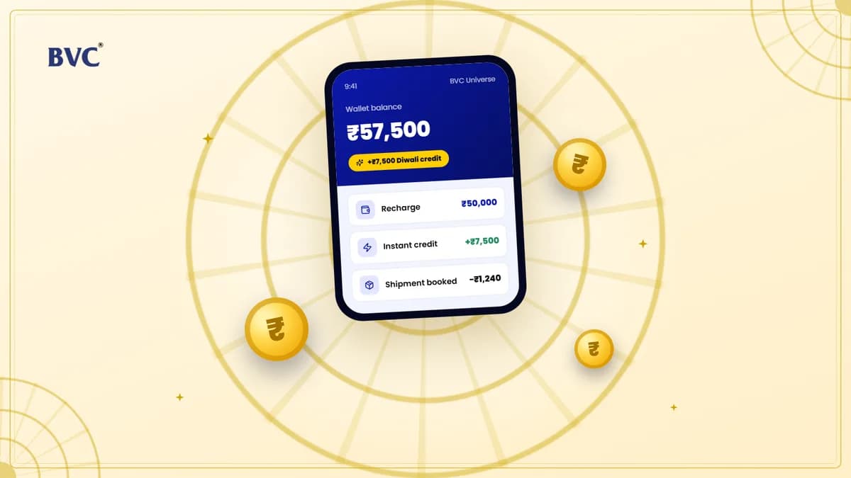 BVC Universe app showing the wallet balance with Diwali credit