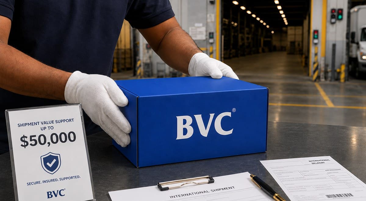 Shipment Value Support Up To $50,000