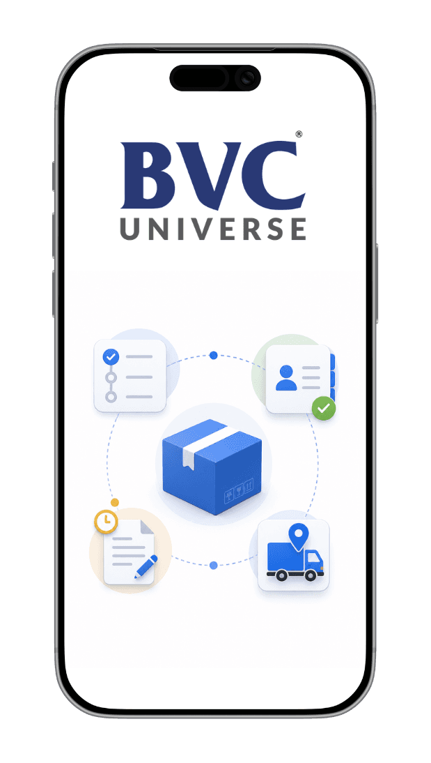 BVC Universe app — guided shipment creation workflow
