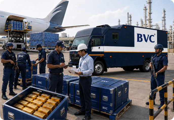 BVC secure dore bar movement — airport cargo to refinery