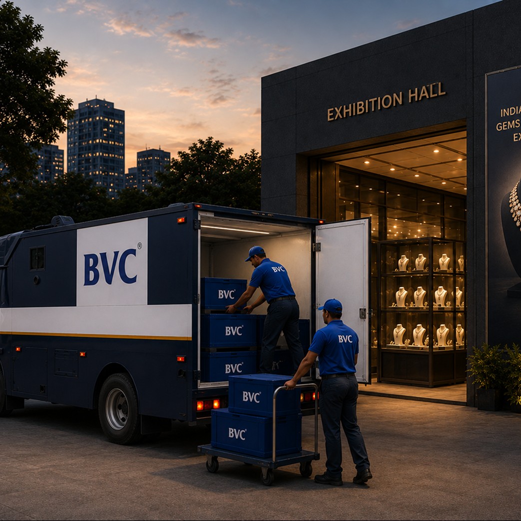 The exhibition closes at 9 PM. Your goods are back by 9 AM.