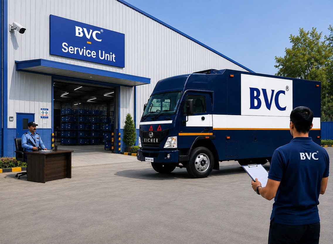 Illustration of FTWZ warehouse with BVC truck and customs-duty deferment flow