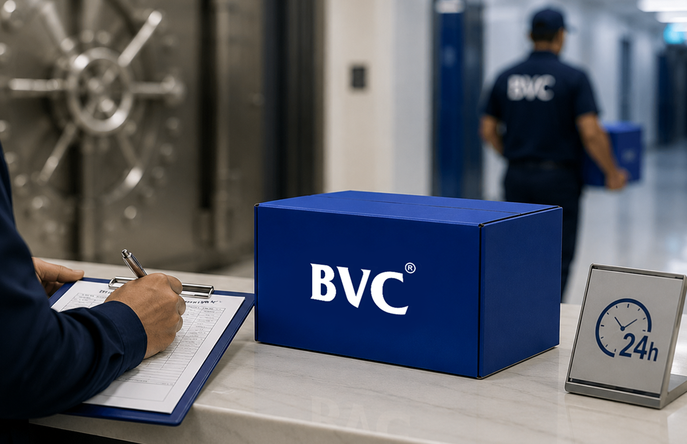 BVC overnight vault — sub-24-hour secure storage for jewellery and bullion