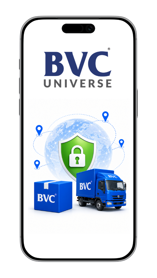 BVC Universe app — secure logistics home screen