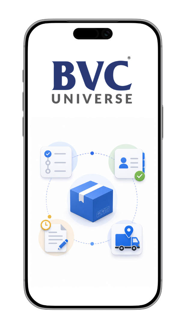 BVC Universe app — guided shipment creation workflow